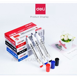 สินค้า ส่งด่วน🌈 Deli 6817 ปากกาไวท์บอร์ด ปากกาเขียนกระดาน ลบออกได้ ปากกา whiteboard  เขียนบอร์ด ไวท์บอร์ด pen