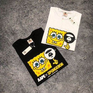 เสื้อยืด พิมพ์ลาย Baju A Bathing ape x Spongbob คุณภาพดี