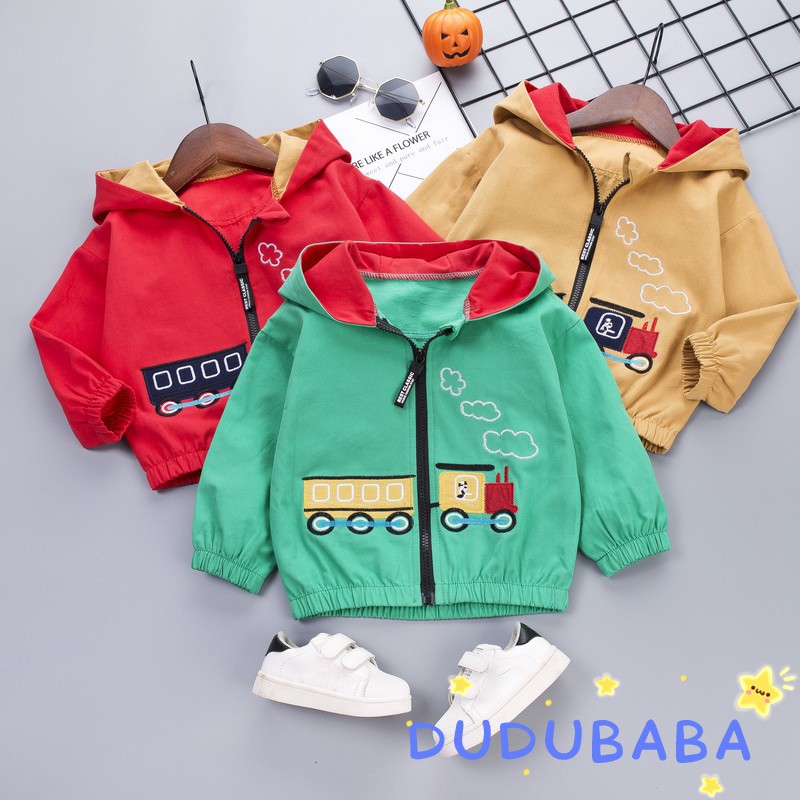 ภาพหน้าปกสินค้า(dudubaba ) เสื้อกันหนาวมีฮู้ด พิมพ์ลายการ์ตูน สำหรับเด็ก อายุ 0 - 4 ปี