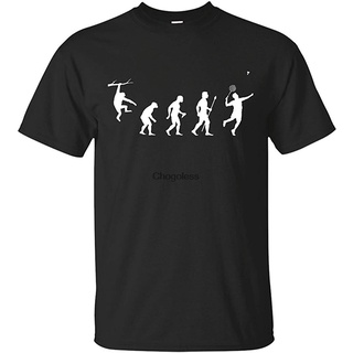 เสื้อยืดโอเวอร์ไซส์ใหม่ เสื้อยืดแขนสั้นลําลอง พิมพ์ลาย Badminton Evolution As Gift สําหรับผู้ชาย Dflcal44Achdgf38S-3XL