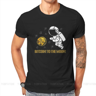 Bitcoin Cryptocurrency Art Fly To The Moon T เสื้อ Vintage Punk ผู้ชาย Tees O-Neck Tshirt &lt;2022&gt;