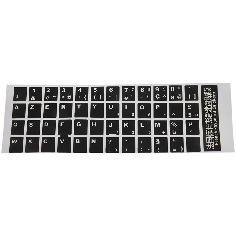 ภาพหน้าปกสินค้า［ in stock］White Letters French Azerty Keyboard Sticker Cover Black for Laptop PC จากร้าน enjoylife1.th บน Shopee