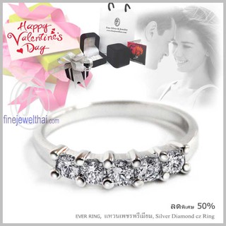 Finejewelthai-แหวนเพชร-แหวนเงิน-เพชรสังเคราะห์-เงินแท้ 925-แหวนแต่งงาน-Diamond Cz-silver-wedding-ring - Valentine Gift22