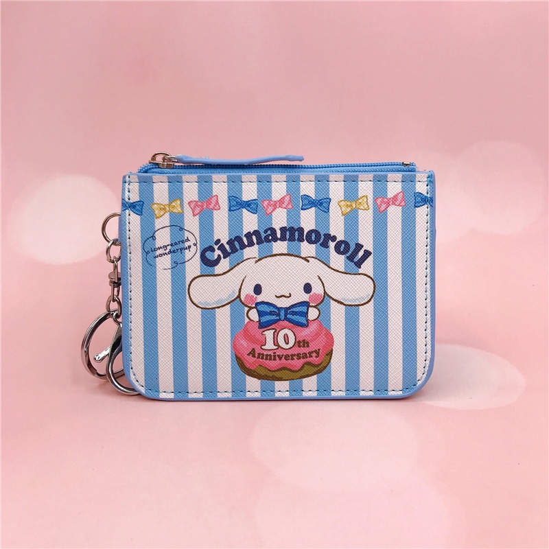 น่ารัก-sanrio-pu-กระเป๋าสตางค์ศูนย์-cinnamoroll-กระเป๋าสตางค์เปลี่ยนเงินรับของขวัญกรณีบัตรนักเรียน