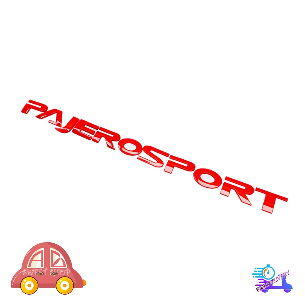 โลโก้-pajero-sport-ติดฝากระโปรงหน้า-logo-pajero-sport-สีแดง-มีบริการเก็บเงินปลายทาง