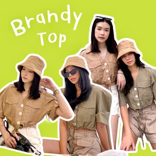 amust.co | Brandy Top - เสื้อครอปแขนพองเอวจั๊ม