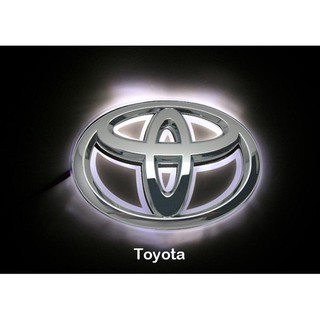 LOGO LED TOYOTA WHITE แม่เหล็กโลโก้รถยนต์ โตโยต้า มีไฟ-สีขาว (1653)