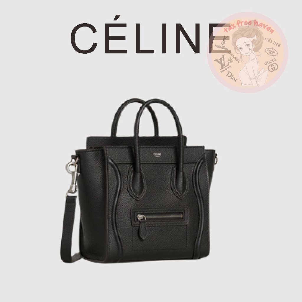 shopee-ถูกที่สุด-100-ของแท้-celine-brand-new-luggage-nano-cow-leather-handbag