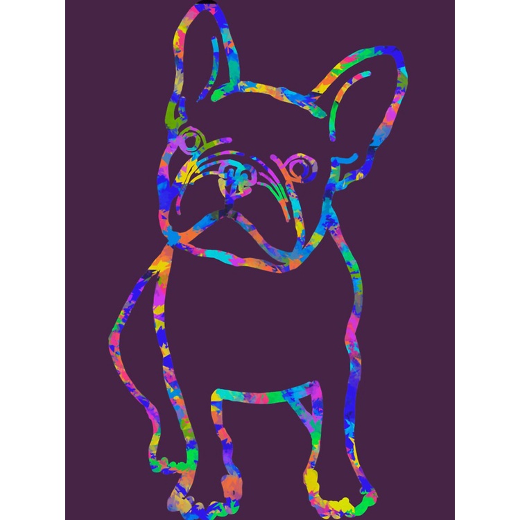 hot-sale-s017-vii-การ์ตูนตลก-colorful-frenchie-bulldog-t-shirt-essential-t-shirt-เสื้อยืดคู่รัก-ลูกสุนัข