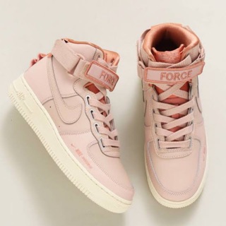 Nike Woman Air Force 1 High ผ้าใบหุ้มข้อสีเบจชมพู (ลิขสิทธิ์แท้💯%)