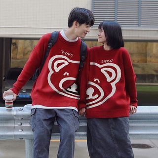 เสื้อไหมพรม เสื้อกันหนาวสำหรับผู้ชายและผู้หญิง เสื้อสเวตเตอร์ถักทรงหลวมเกาหลี S-XL size