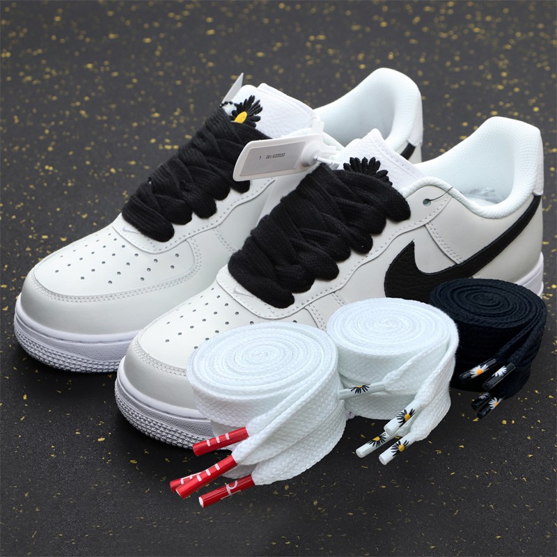 ภาพหน้าปกสินค้าปรับให้เข้ากับ Quan Zhilong Daisy Shoelace Air Force One AF1 Scratch Le Anti-GD Joint 2.0 Black and White Graffiti