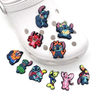 ใหม่ Lilo and Stitch jibitz for Men Pink Angel jibitz Shoe Charm Pins for crocks Shoes Accessories Decorations