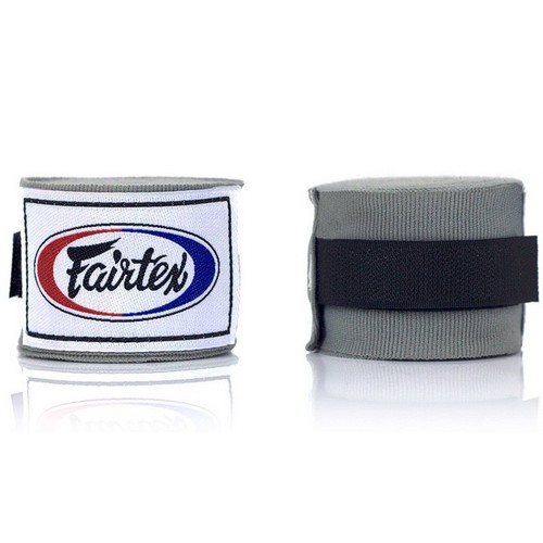 fairtex-แฟร์เท็กซ์-ผ้าพันมือมวยไทย-สีเทา-คอตตอนไนล่อน-ฺgray-hand-wraps-elastic-nylon-cotton-ชกมวย-ออกกำลัง