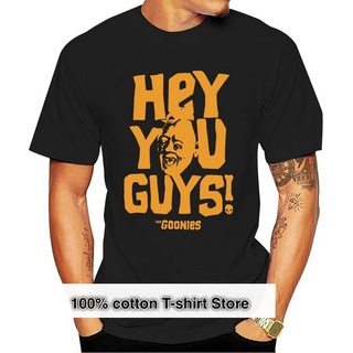 เสื้อยืดโอเวอร์ไซส์เสื้อยืดลําลอง ผ้าฝ้ายแท้ แขนสั้น พิมพ์ลายกราฟฟิค Goonies Hey You Guys แฟชั่นสําหรับผู้ชายS-3XL