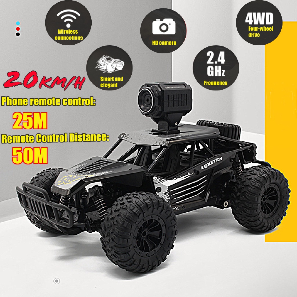 6v-2-4g-4wd-48km-h-speed-phone-electric-rc-car-toy-480p-wifi-camera-wifi-fpv-control-off-road-truck-rtr-ของเล่นพร้อมรีโมทคอนโทรล