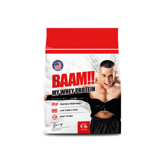 BAAM MY WHEY PROTEIN 5 LBS เวย์โปรตีน เพิ่มกล้ามเนื้อ ลดไขมัน มี BCAA 5 กรัม Glutamine 4 กรัมต่อช้อน