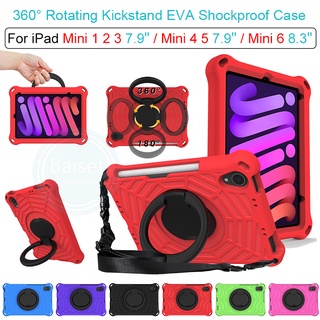 เคส EVA พร้อมสายคล้องไหล่ กันกระแทก หมุนได้ 360 องศา สําหรับ iPad Mini 1 2 3 4 5 7.9 นิ้ว Mini 6 8.3 นิ้ว