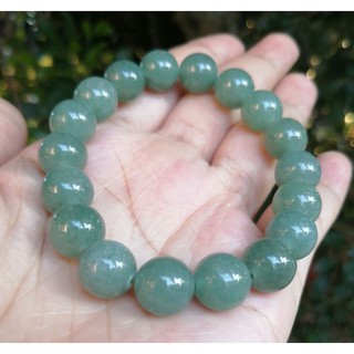 กำไลหินนำโชคอะเวนเจอรีน(Aventurine) ขนาด 10.5 มิล ขนาด16เซนติเมตร