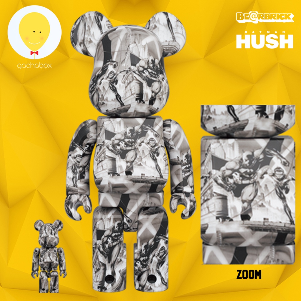 gachabox Bearbrick Batman HUSH Pencil Art version 100%+400