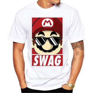 เสื้อยืดสีขาวเสื้อยืดแขนสั้น พิมพ์ลาย Mario Swag สไตล์พังก์ร็อค แฟชั่นฤดูร้อน สําหรับผู้ชาย 2022S-4XL