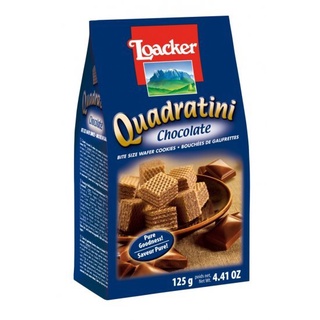 ❤️ไม่แท้คืนเงิน❤️ Loacker Quadratini Chocolate 125g เวเฟอร์สอดไส้ครีมช็อกโกแลต