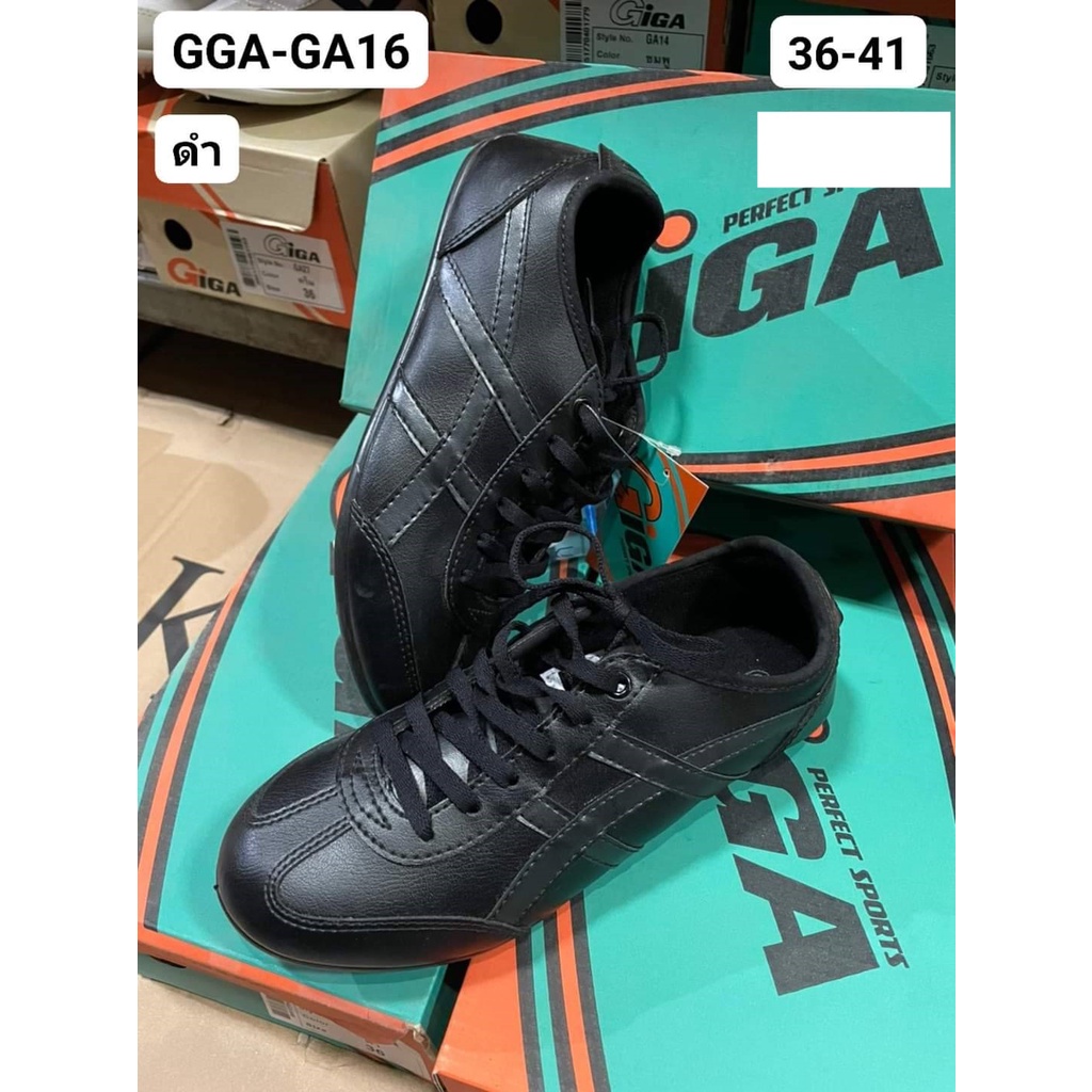 b16-รองเท้าผ้าแบบผูกเชือก-giga-ga-16-สีดำ-หนังเงา-รุ่นขายดี-size-36-42