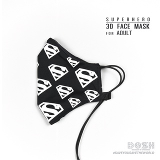 DOSH FACE MASK หน้ากากผ้าผู้ใหญ่ คล้องคอ ลวดปรับจมูก SUPERMAN ลิขสิทธิ์แท้รุ่น FSMM5005