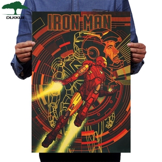 สินค้า Dlkklb สติ๊กเกอร์โปสเตอร์ Iron Man สไตล์วินเทจสําหรับตกแต่งผนังบาร์คาเฟ่