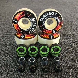 ล้อสเก๊ตบอร์ด ทนทาน 4 ชิ้น ขนาด 52 MM-SPEEDWHEELS-98A ABEC-11 ขาว