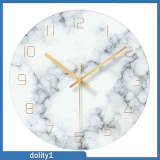 [Dolity1] นาฬิกาควอตซ์ติดผนัง 12 นิ้ว เสียงเงียบ ไม่ติดกระจก ลายหินอ่อน สีฟ้า สีขาว สไตล์โมเดิร์น