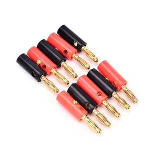 ภาพขนาดย่อของภาพหน้าปกสินค้าBanana plug male 4.0mm Gold plated บานาน่า ตัวผู้ 4 มม. สีทอง แจ็คสั้น ปลั๊ก ตัวเมีย เครื่องเสียง ลำโพง จากร้าน padandpad บน Shopee ภาพที่ 1