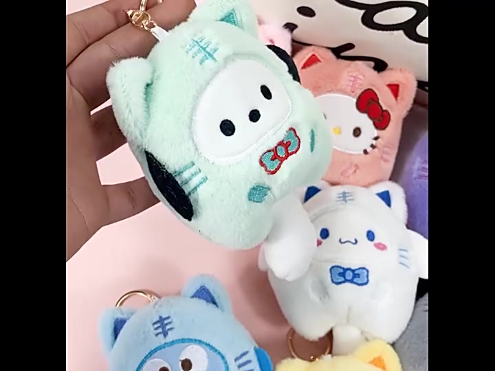 sanrio-พวงกุญแจ-จี้ตุ๊กตาการ์ตูนอนิเมะ-kuromi-melody-pompompurin-hangyodon-ผ้ากํามะหยี่ขนนิ่ม-สําหรับตกแต่งกระเป๋า