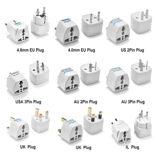 อะแดปเตอร์ปลั๊กไฟ AU UK US EU เป็น EU สีดํา และสีขาว สไตล์ออสเตรเลีย สําหรับเดินทาง จํานวน 1 ชิ้น