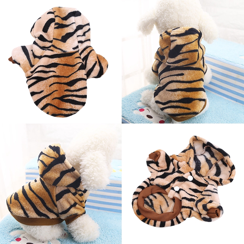 ภาพหน้าปกสินค้าPet Flannel Tiger Pattern Change Body Pet Winter Clothes Cute Mini Pet Clothing จากร้าน linkai4.th บน Shopee