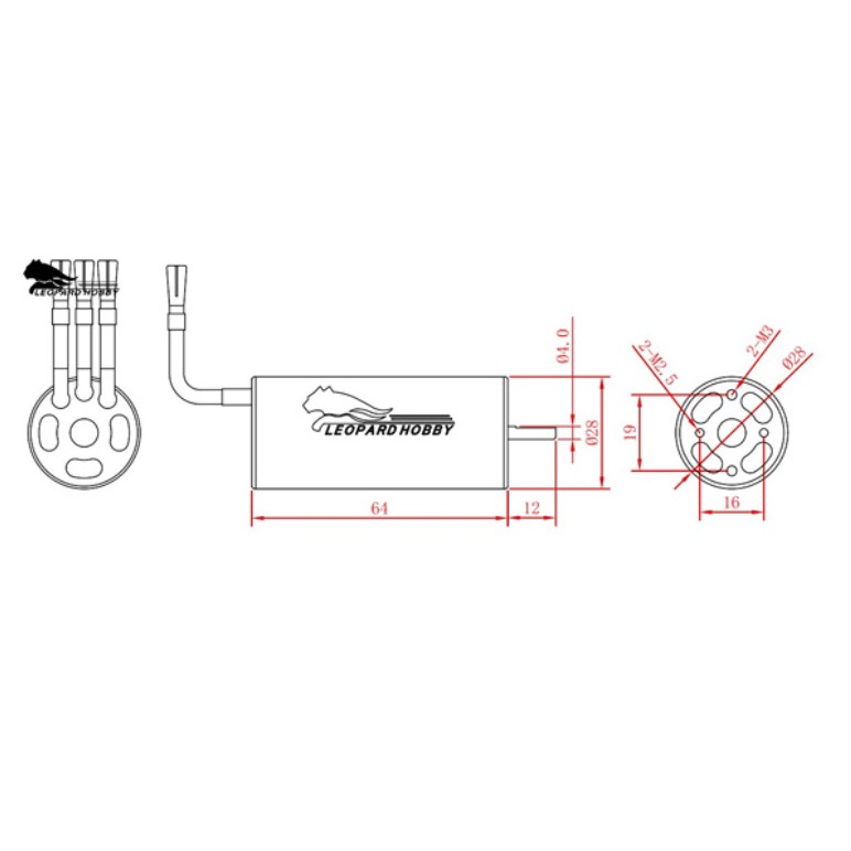 มอเตอร์เรือ-2860-3400kv-leopard-hobby-brushless-inrunner-lbp2860-มอเตอร์บัสเลส-มอเตอร์เรือ-rc