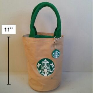 กระเป๋าถือ ผ้า มีผ้าซับในคะ ขนาด 7.5x11 นิ้ว ลาย สตาร์บัค Starbucks