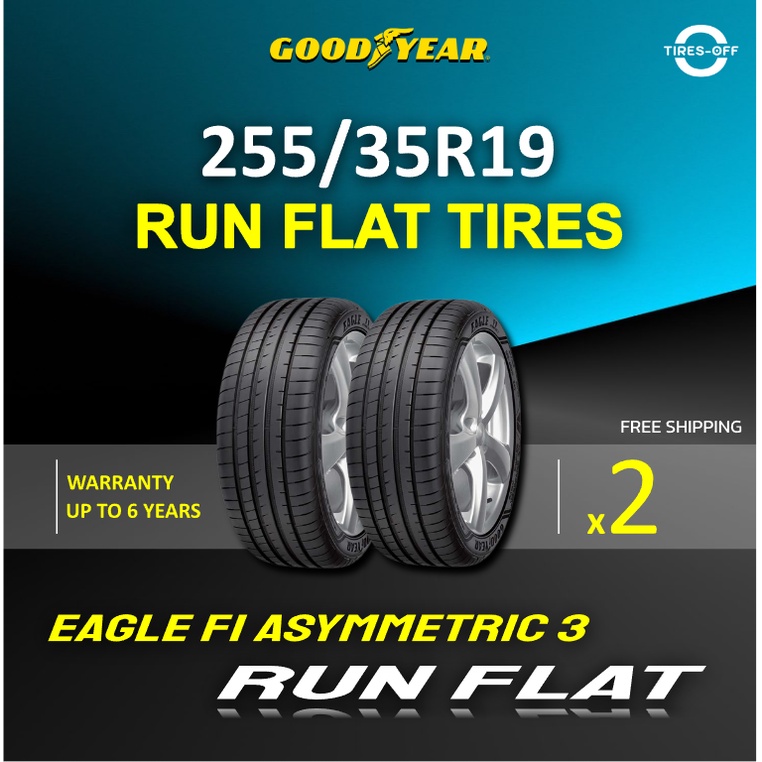 (ส่งฟรี) GOODYEAR รุ่น EAGLE F1 ASYMMETRIC 3 RUNFLAT (2เส้น) 255/35R19 ...