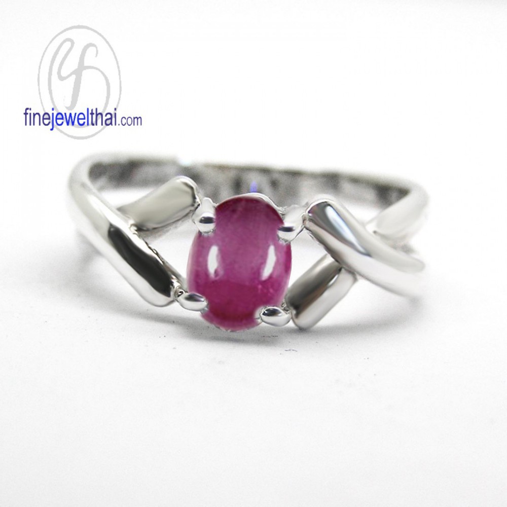 finejewelthai-แหวนทับทิม-แหวนเงินแท้-แหวนพลอย-พลอยประจำเดือนเกิด-ruby-silver-ring-r1040rb-ov1-เลือกสีตัวเรือนได้