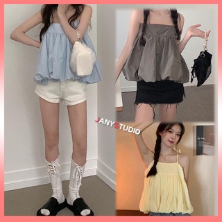 เสื้อสายเดี่ยวพองตัวสีพาสเทล เสื้อแขนกุดสุดน่ารัก เสื้อสายเดี่ยวโชว์หลังสุดเซ็กซี่  ราคาโปรโมชั่นพร้อมส่ง