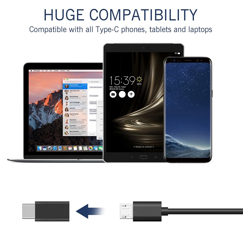 อะแดปเตอร์ชาร์จโทรศัพท์มือถือ type c type - c เป็น micro V8 Android ...