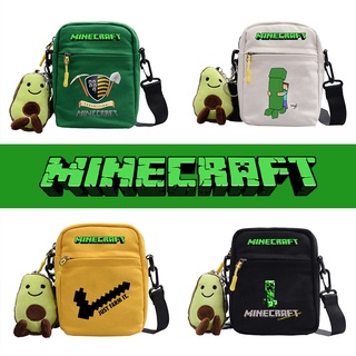 18 * 14 * 5 ซม. Minecraft Square Bag พิมพ์ผ้าใบกระเป๋าสะพายกระเป๋าสะพายข้าง