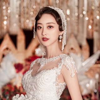 CYH-018 👰🏻 ประดับผมเจ้าสาว ไข่มุกประดับผมเจ้าสาววินเทจ เวลเจ้าสาว **งานนำเข้า