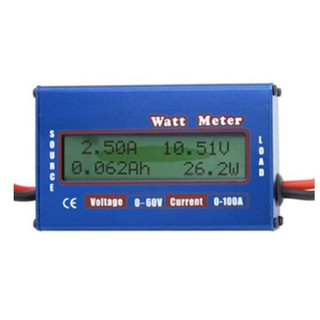 วัตต์มิเตอร์สำหรับไฟกระแสตรง Power Analyzer DC 10-60V 0-100A มีค่าวัดโวลล์ กระแส วัตต์
