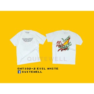 เสื้อยืดโอเวอร์ไซส์QW_T_102-2 EVIL WHITE ขาวS-3XL