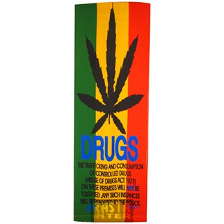 ธงแขวน ลายใบกัญชา DRUGS พื้น 3 สี