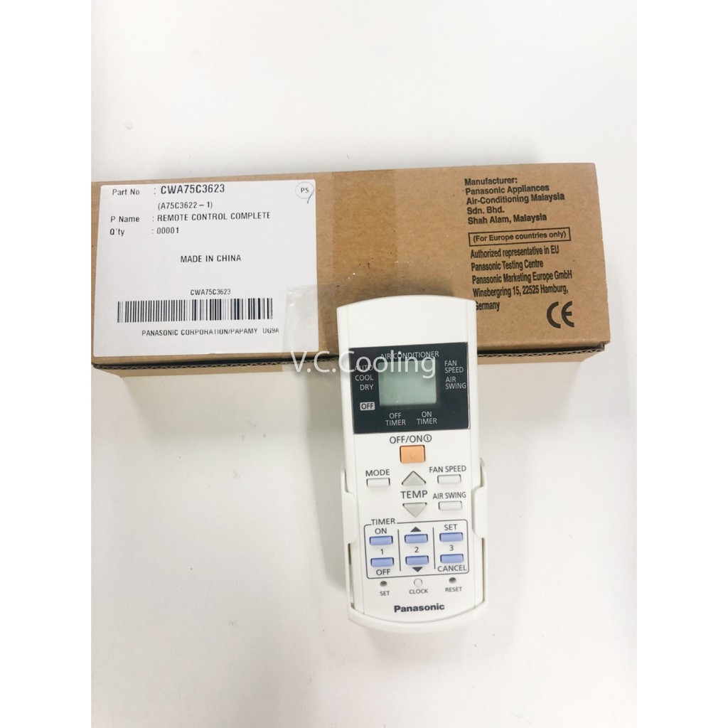 Panasonic - รีโมท รุ่นแอร์ CS-PC12MKT, CS-PC12MKT-1, CS-PC18NKT-1, พาท ...
