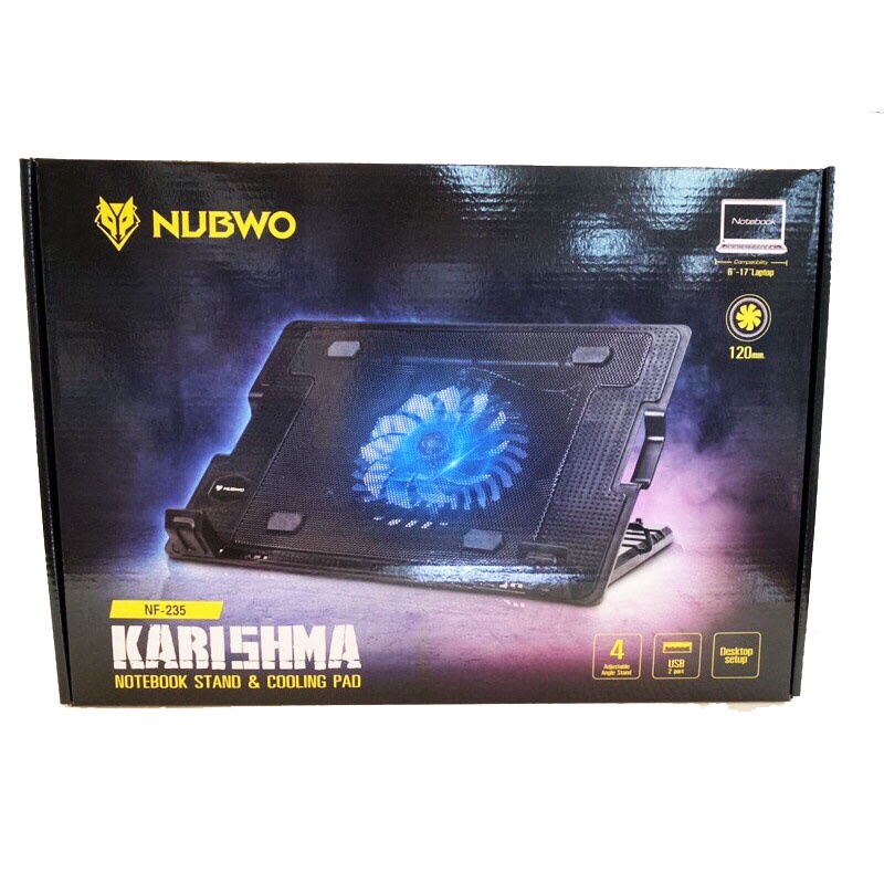 nubwo-nf-235-karishma-gaming-cooling-pad-พัดลมระบายความร้อนโน๊ตบุ๊ค-black