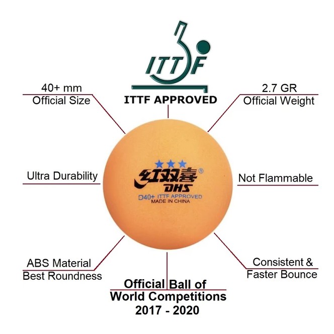 ภาพหน้าปกสินค้าลูกปิงปองยี่ห้อ DHS รุ่น D40+ 3 STAR ( ITTF) ( 10 ลูก ) สีส้ม จากร้าน pingponginter_vipha บน Shopee