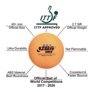 ภาพขนาดย่อของภาพหน้าปกสินค้าลูกปิงปองยี่ห้อ DHS รุ่น D40+ 3 STAR ( ITTF) ( 10 ลูก ) สีส้ม จากร้าน pingponginter_vipha บน Shopee
